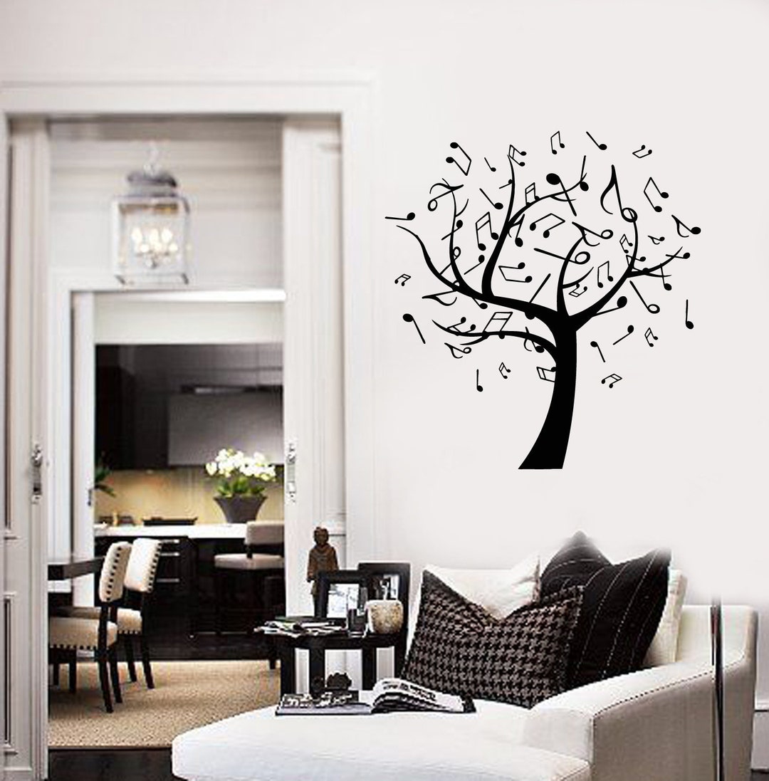 Musical Tree Vinyl Wall Decal Music Notes Home Room Decor Stickers ...