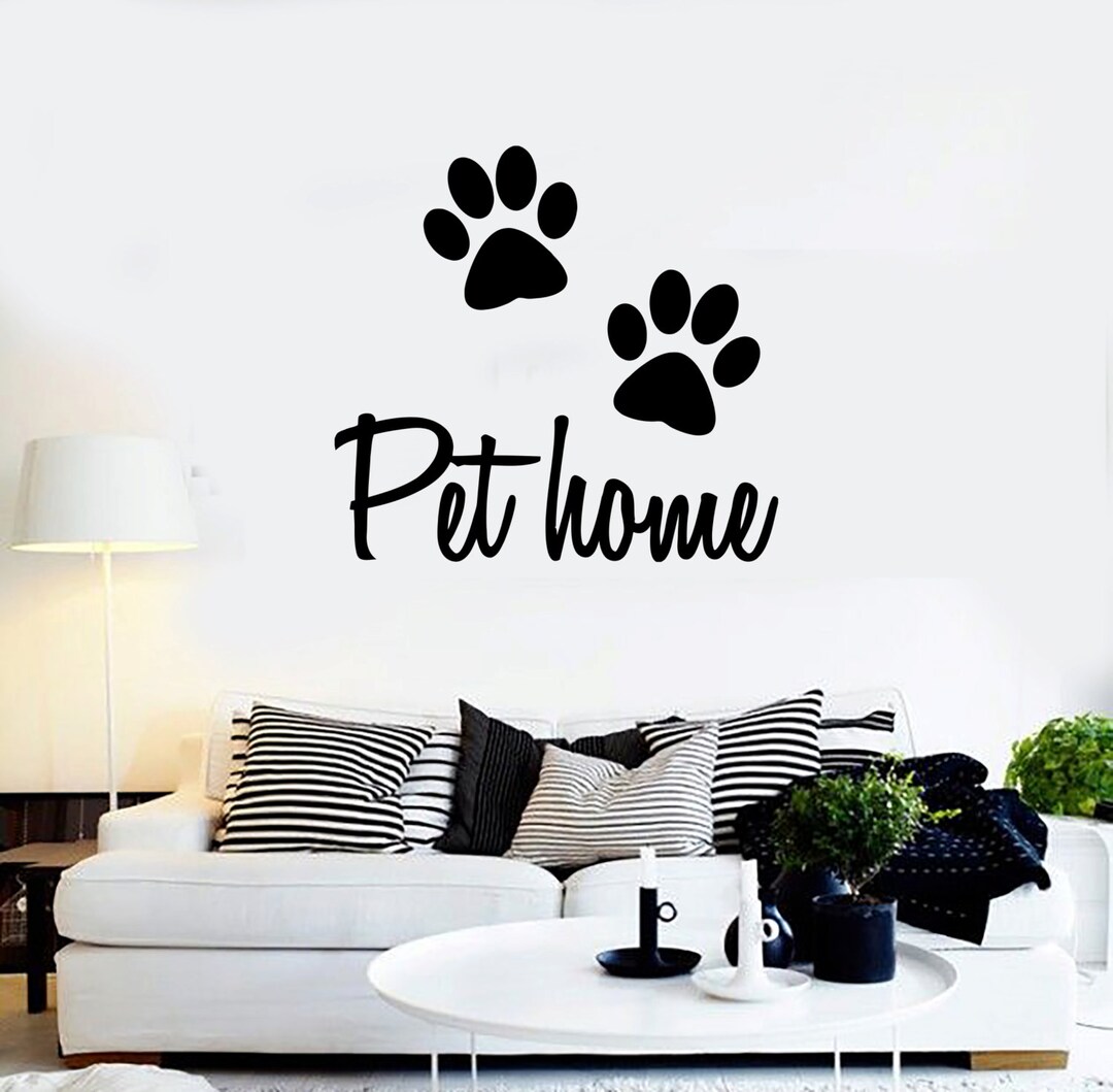 Wall Vinyl Decal Dog Front Paw Prints Quote Pet Home Abstract Pets ...
