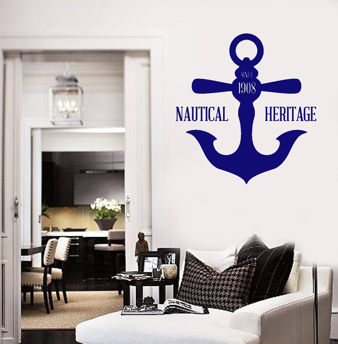 Wall Vinyl Decal Sea Ocean Nautical Anchor Decor for Ship and Yacht ...