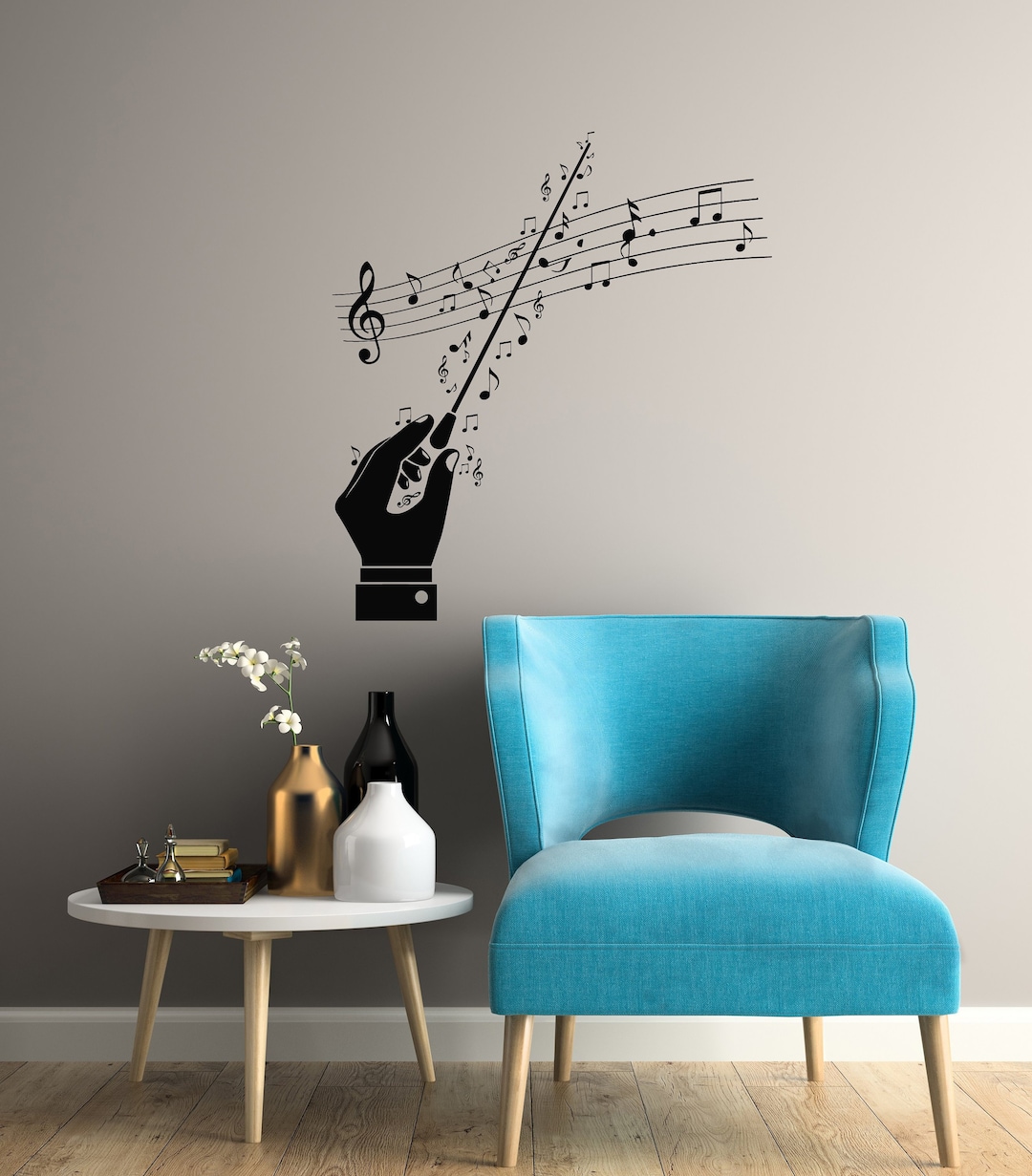 Sticker Conductor Designado Conductor Vinyl Wall Decal Classical Music Musical Notes Decor Stickers ...