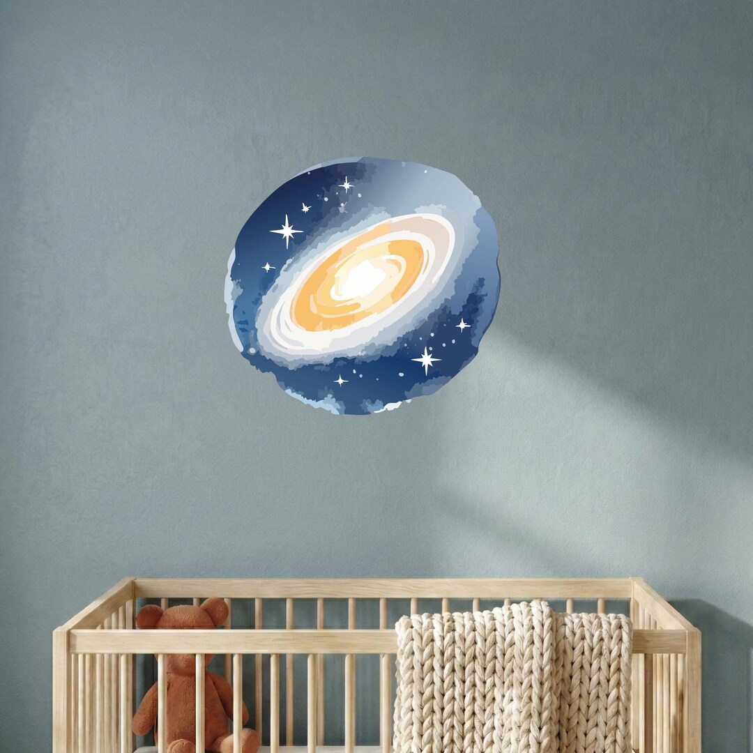 Galaxy Vinyl Wall Decal, Space Wall Art, Cosmic Nursery Decor, Kids ...