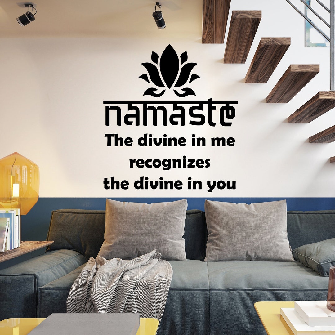 Lotus Flower Namaste Vinyl Wall Decal - Spiritual Wall Art Zen ...
