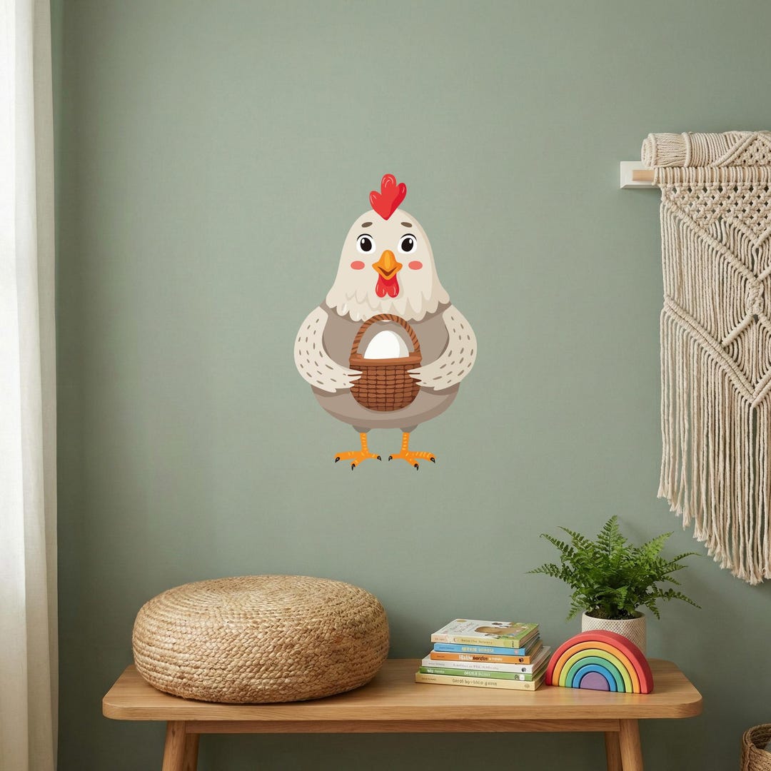 Chicken Nursery Wall Decal, Farm Animal Vinyl Sticker, Baby Room Decor ...