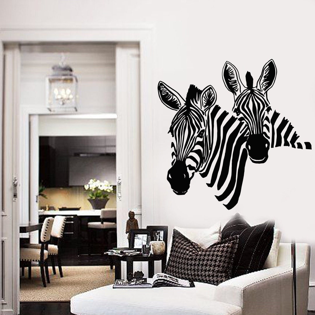 Zebra Vinyl Wall Decal African Animals Home Room Decor Stickers Mural ...