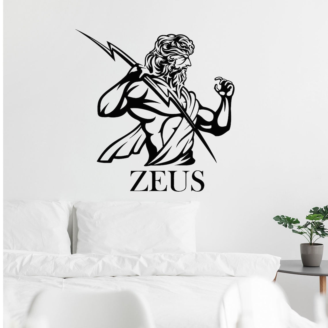 Zeus Vinyl Wall Decal God Lightning Bolts Ancient Greek Mythology Myth ...