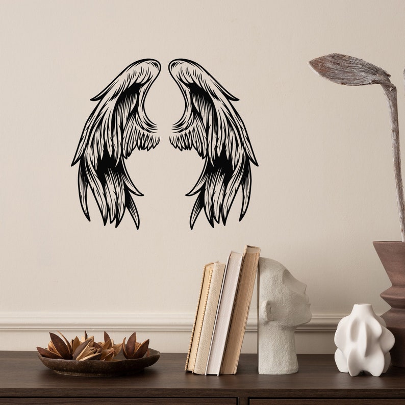 Angel Vinyl Wall Decal Magical Wings Beauty Home Decor Bedroom ...