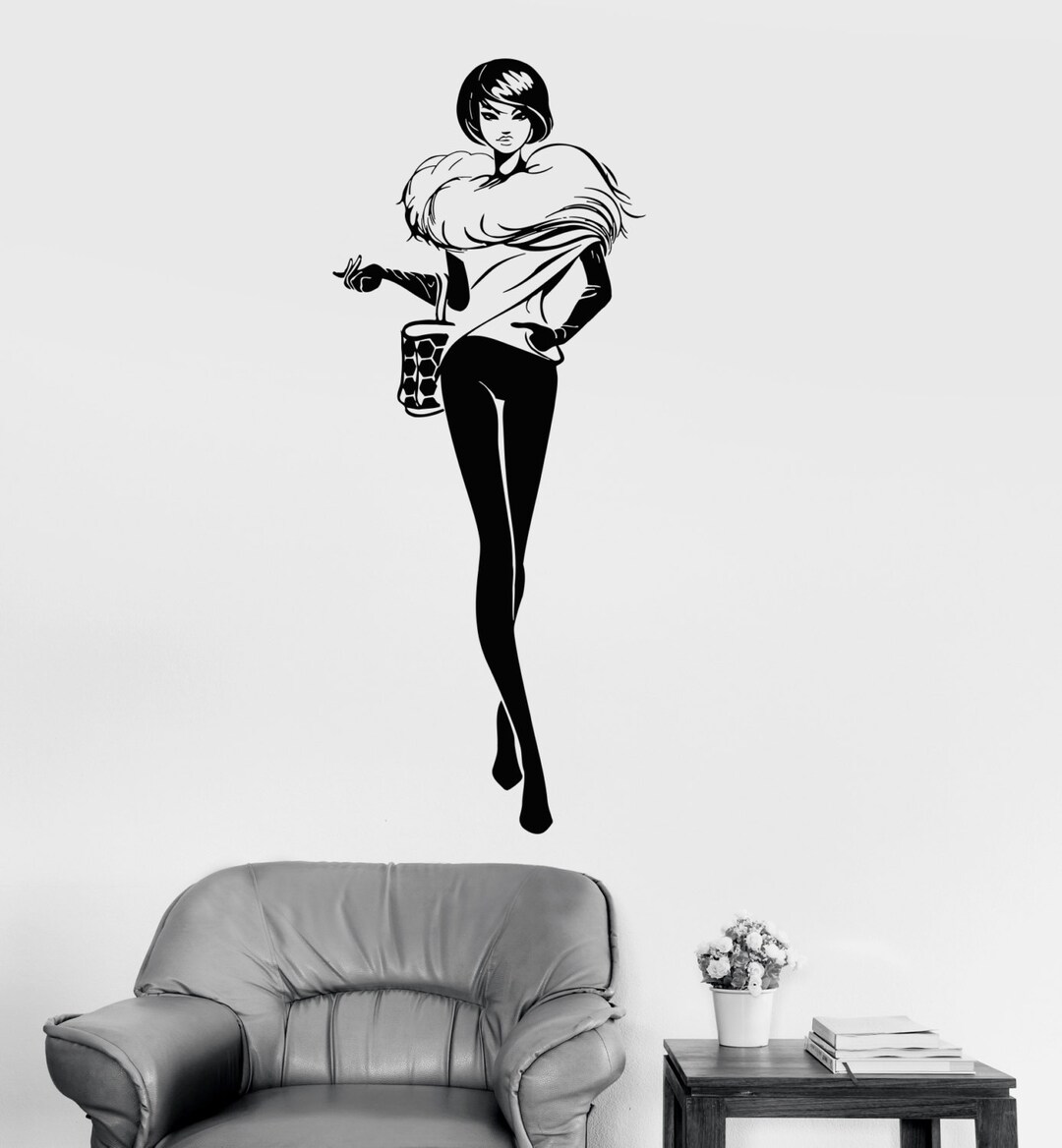 Wall Vinyl Decal Hot Sexy High Fashion Beautiful Gil Woman Girl Lady ...