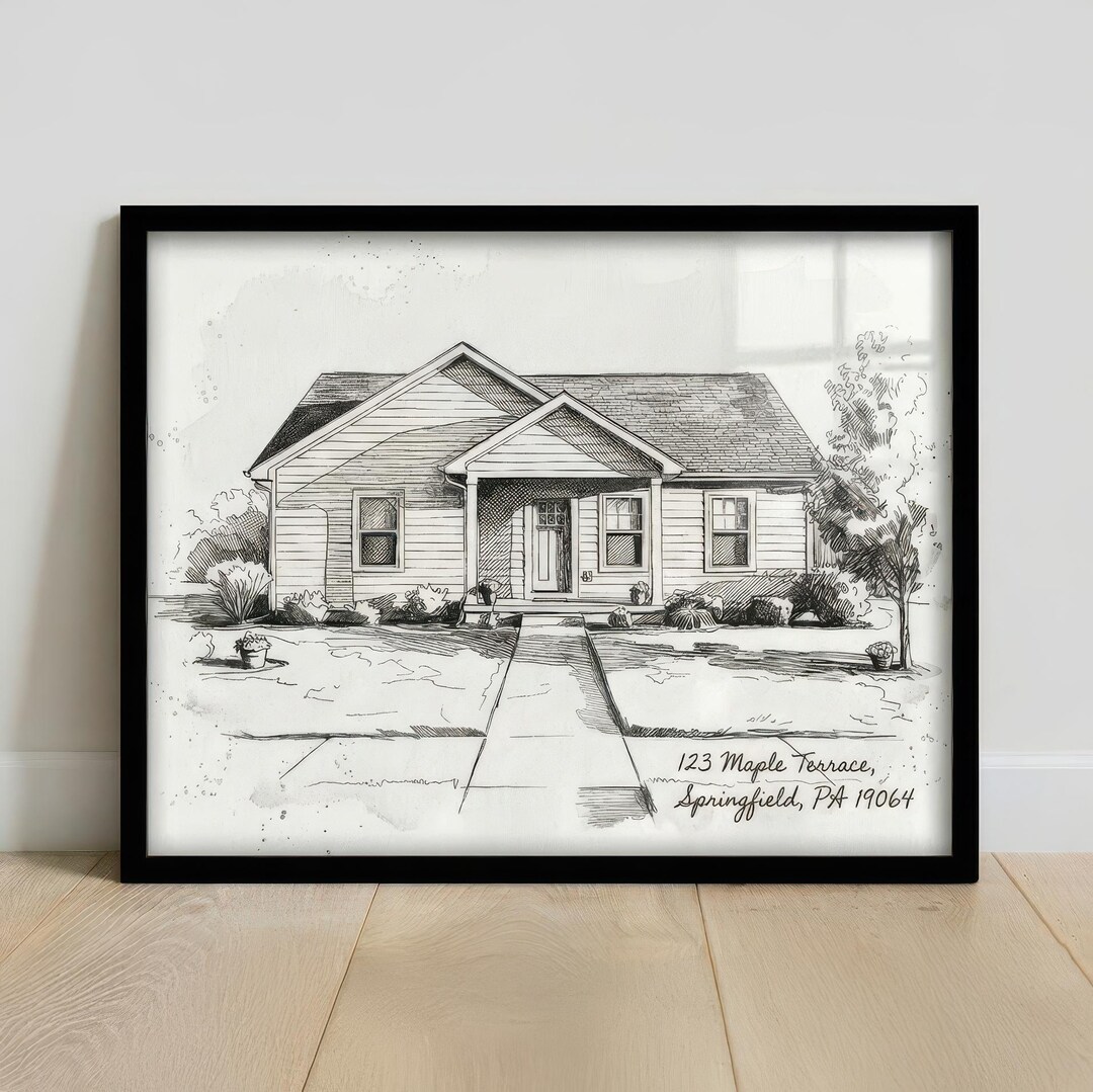 Custom House Portrait From Photo, Watercolor Home Illustration Print ...