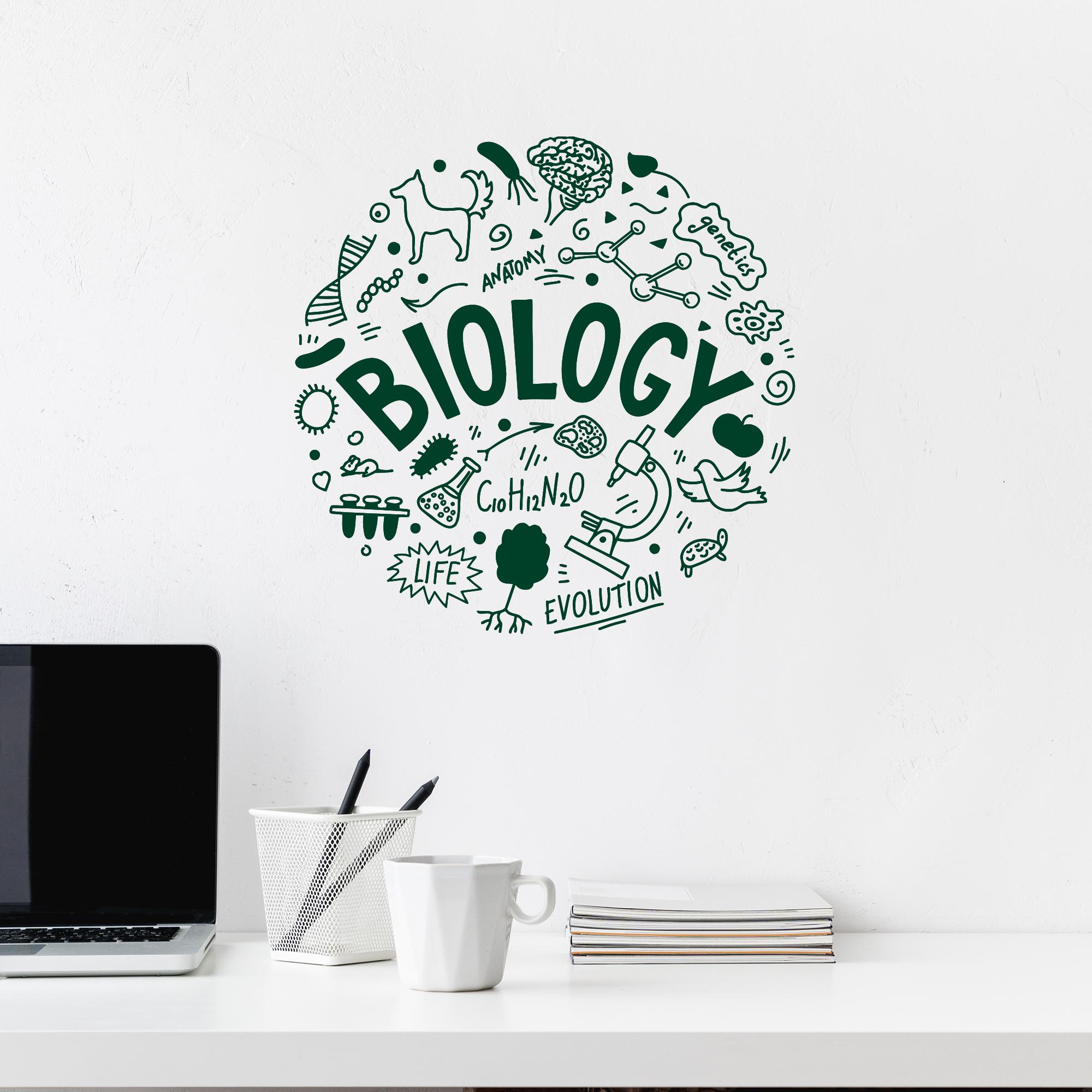 Biology Vinyl Wall Decal Science Classroom Decor School Biologist Gift ...