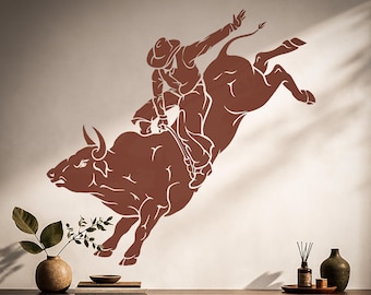 Wall Decal Rodeo Cowboy Vinyl Mural g4062