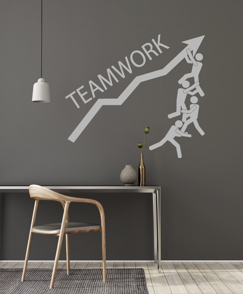 Teamwork Vinyl Wall Decal Team Work Workers Business Motivational ...