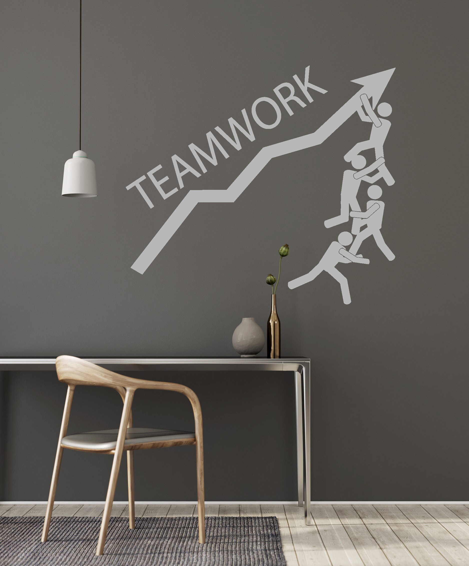 Teamwork Vinyl Wall Decal Team Work Workers Business Motivational ...