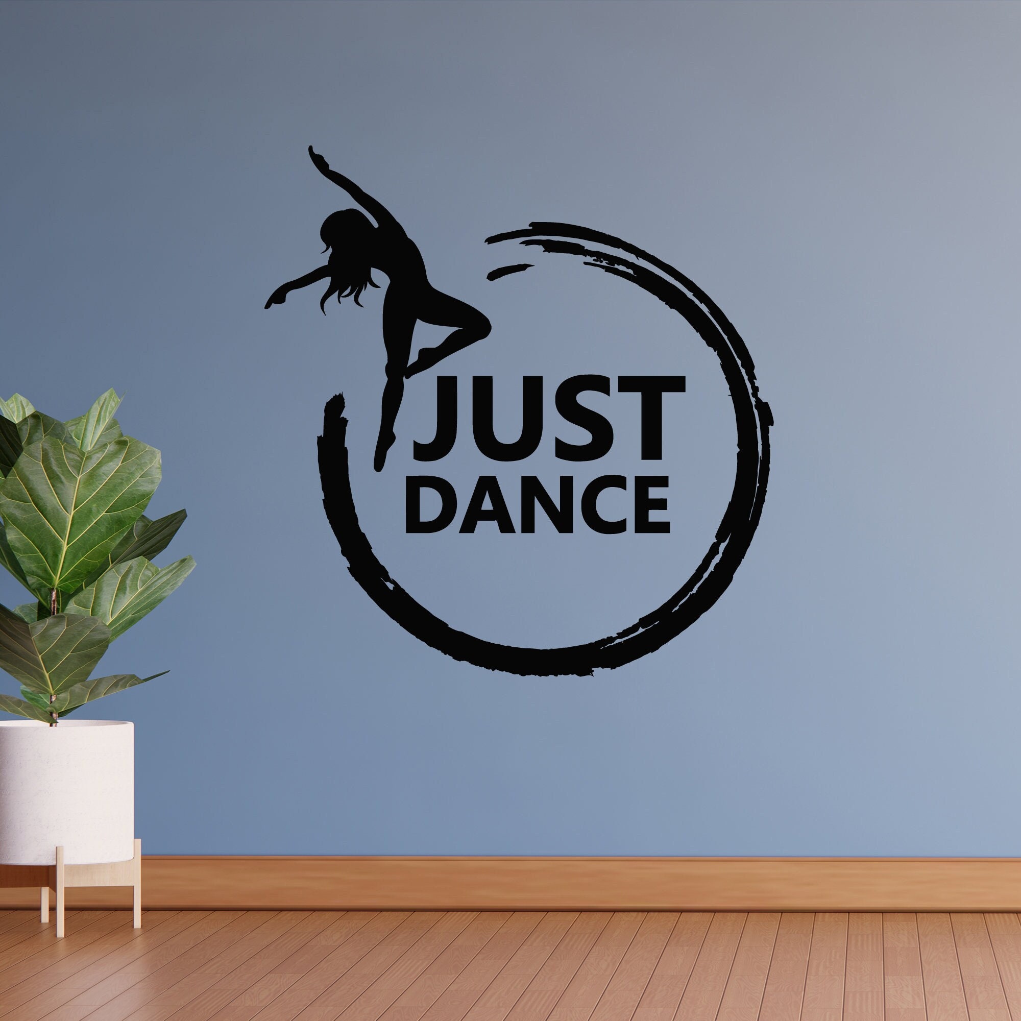 Just Dance Vinyl Wall Decal Club Studio Dancing Girl Stickers Mural (#2998dg)