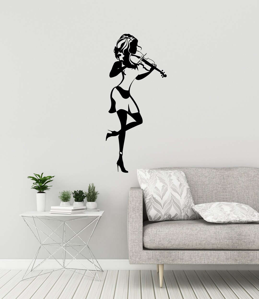 Violinist Vinyl Wall Decal Music Musical Style Girl Room Home Decor ...