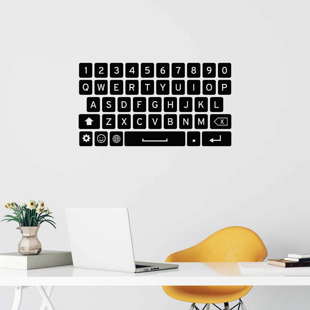 Keyboard Stickers Gamer Gaming Keyboard Keys Vinyl Wall Decal PC Gamer Video Game Room ...