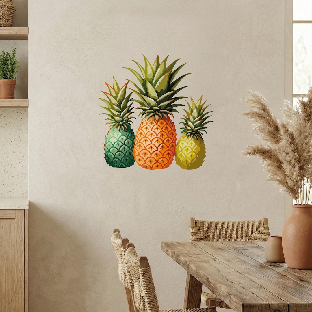 Tropical Pineapple Wall Decal Fruit Vinyl Sticker For Kitchen Or 