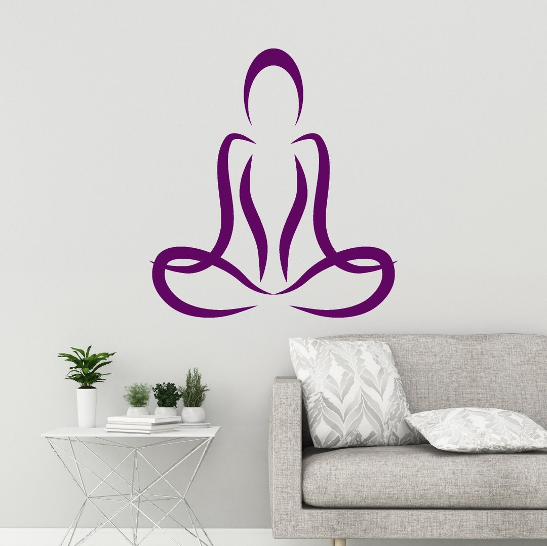 Yoga Pose Vinyl Wall Decal Meditation Girl Woman Room Decor for Yoga ...