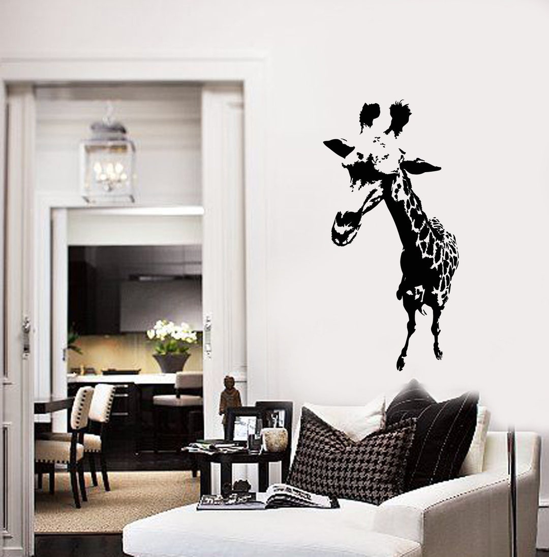 Giraffe Vinyl Wall Decal Animal Tribal Decor Home Room Art Stickers ...