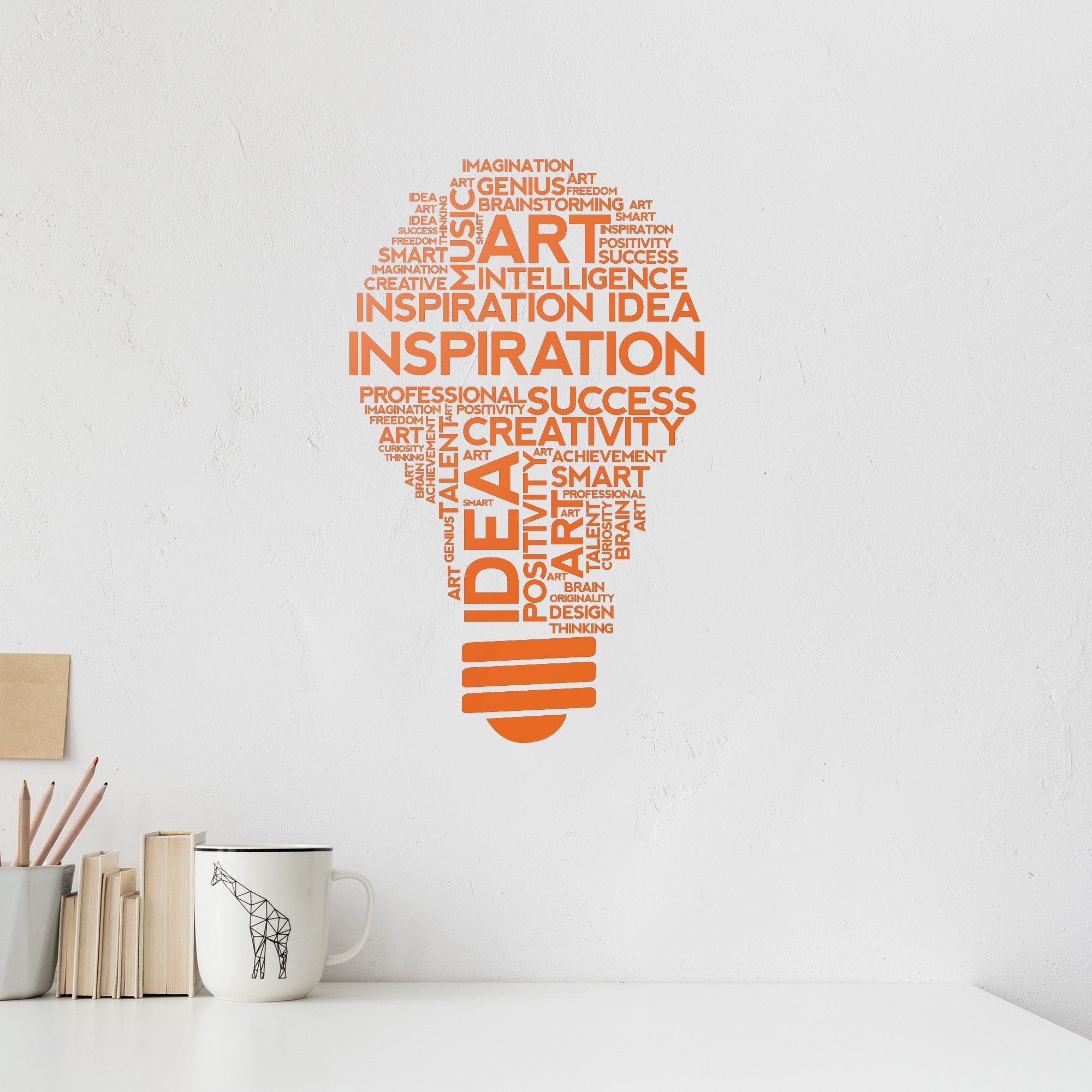Inspirational Idea Vinyl Wall Decal Light Bulb Words Home Office Decor ...