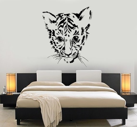 Wall Decal Vnyl Baby Tiger Cub Jungle Africa Mural Art 1459dz | Etsy