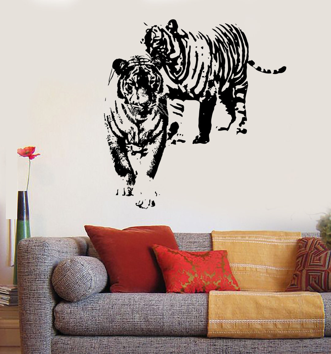 Wall Vinyl Decal Family of Tigers Jungle Animals Kid's - Etsy