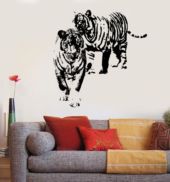 Wall Vinyl Decal Family of Tigers Jungle Animals Kid's | Etsy