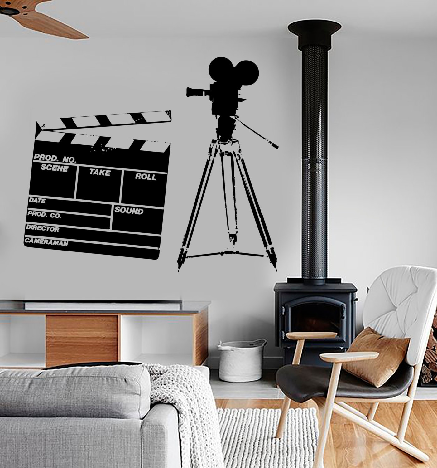 Wall Vinyl Decal Art Camera Film Movie Amazing Living Room Decor 1360dz ...