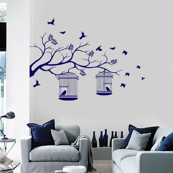 Bird Cage Wall Decal - Etsy