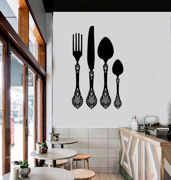 Calcomanía de vinilo de pared Utensilios de cocina Adornos Decoración  impresionante para cocinas y restaurantes 1040da -  España