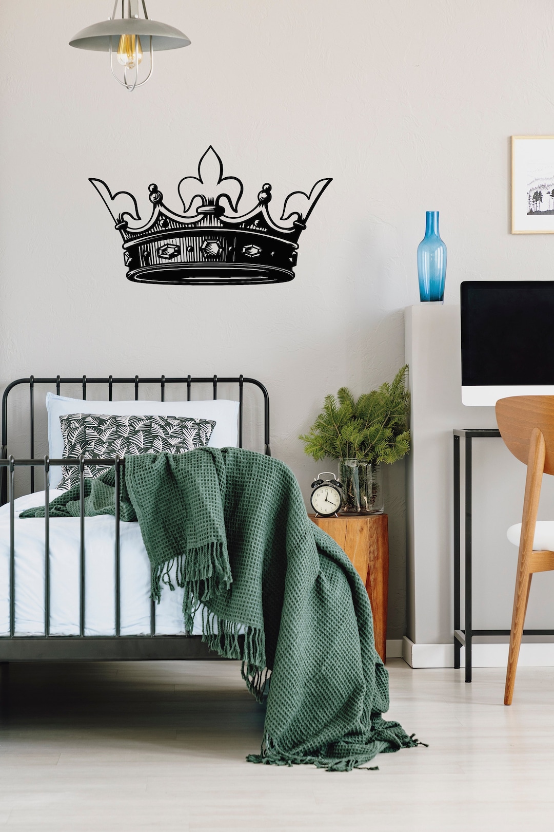 Royal Crown Vinyl Wall Decal: Regal Nursery or Bedroom Decor (#4614dg ...