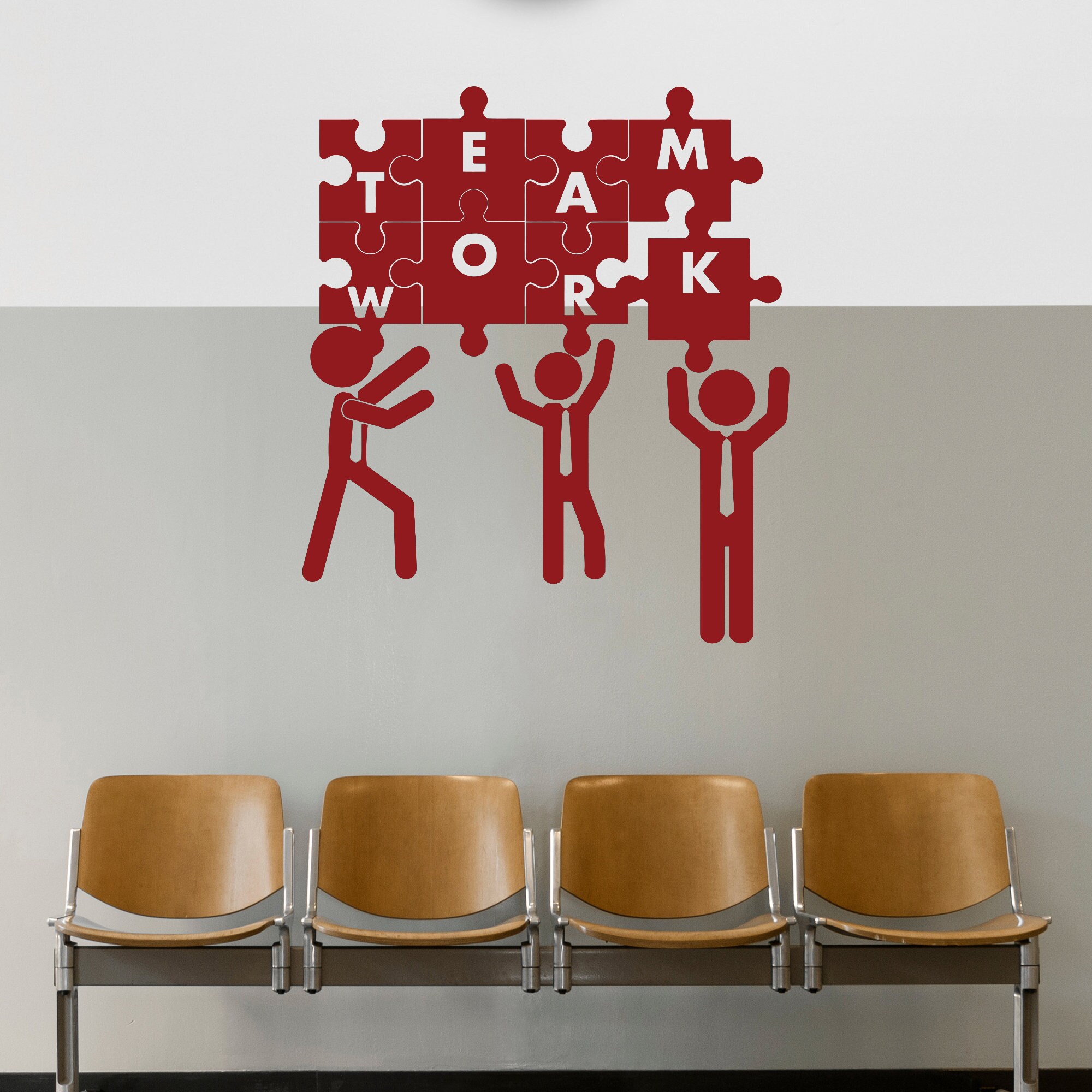 Teamwork Vinyl Wall Decal Logo Word Puzzle Business Office Worker Decor ...