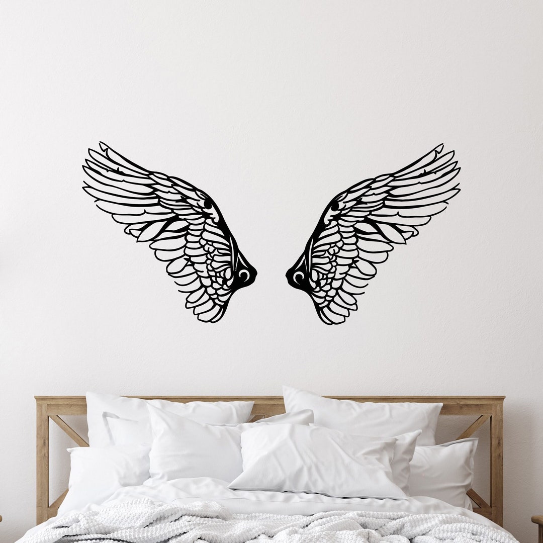 Angel Wings Vinyl Wall Decal Bird Feathers Girls Room Decor Stickers ...