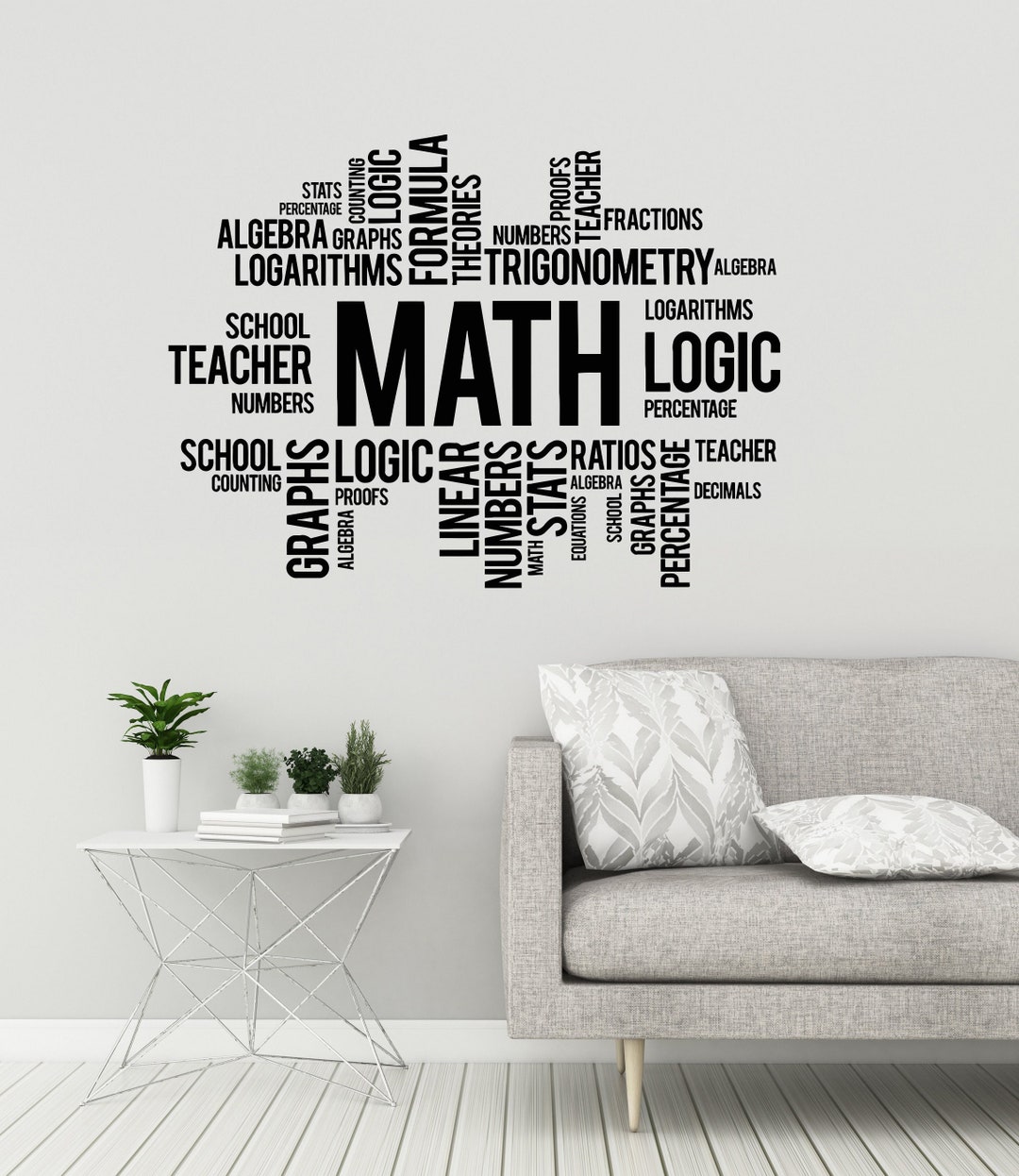 Math Vinyl Wall Decal Mathematics School Classroom Mathematical ...