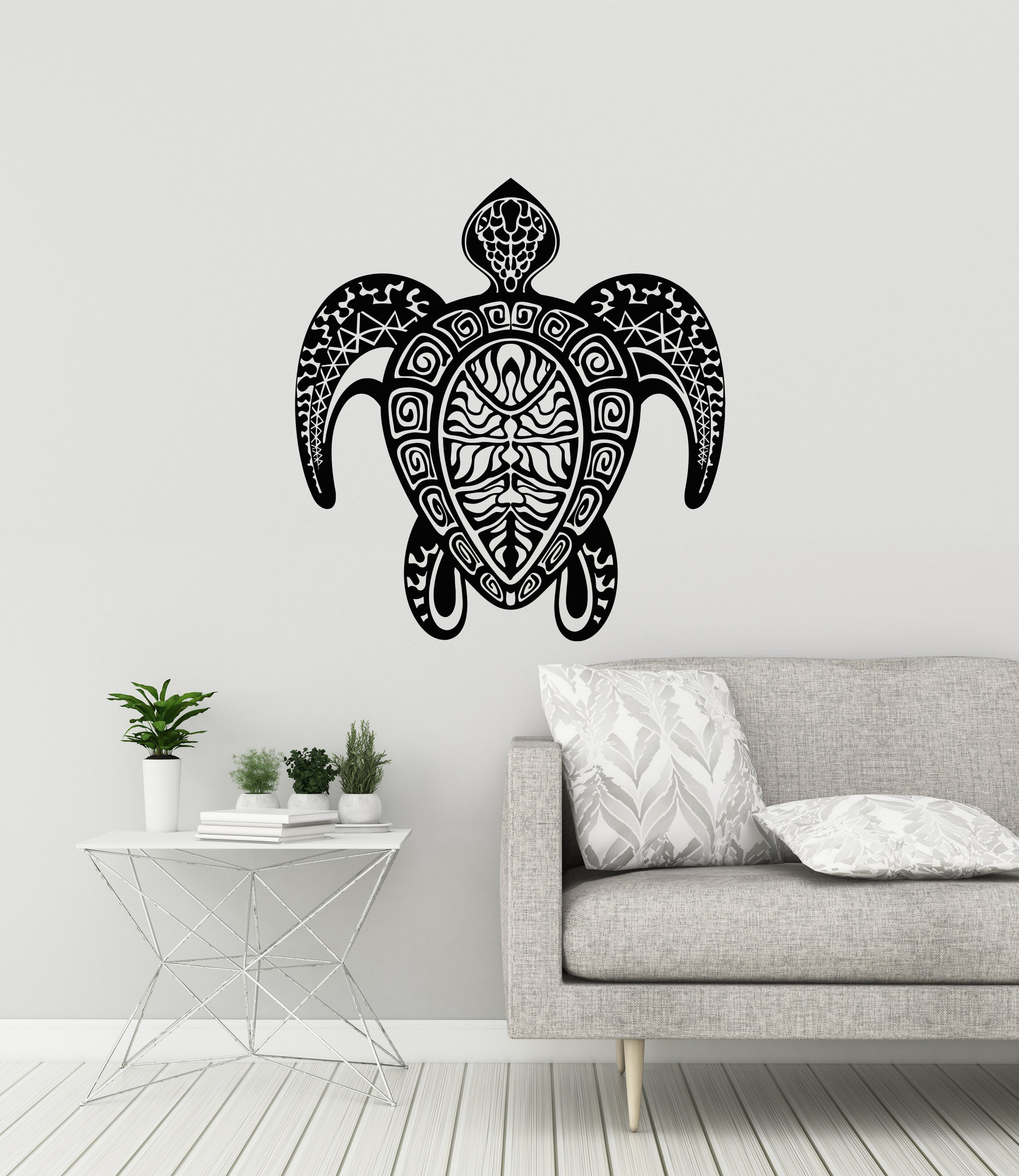 Turtle Vinyl Wall Decal Sea Ocean Marine Animals Beach Style Stickers ...