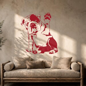 English Bulldog Wall Decal, Dog Art Sticker, Puppy Wall Decor, Bulldog Lover Gift, Pet Dog Room Decor (#3185di) image 2