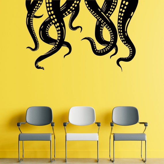 Octopus Wall Decal/ Ocean Wall Decal/ Nautical Wall Décor/ Octopus Wall Art/ Octopus Tentacle Wall Decal (K1179 - Foto 4