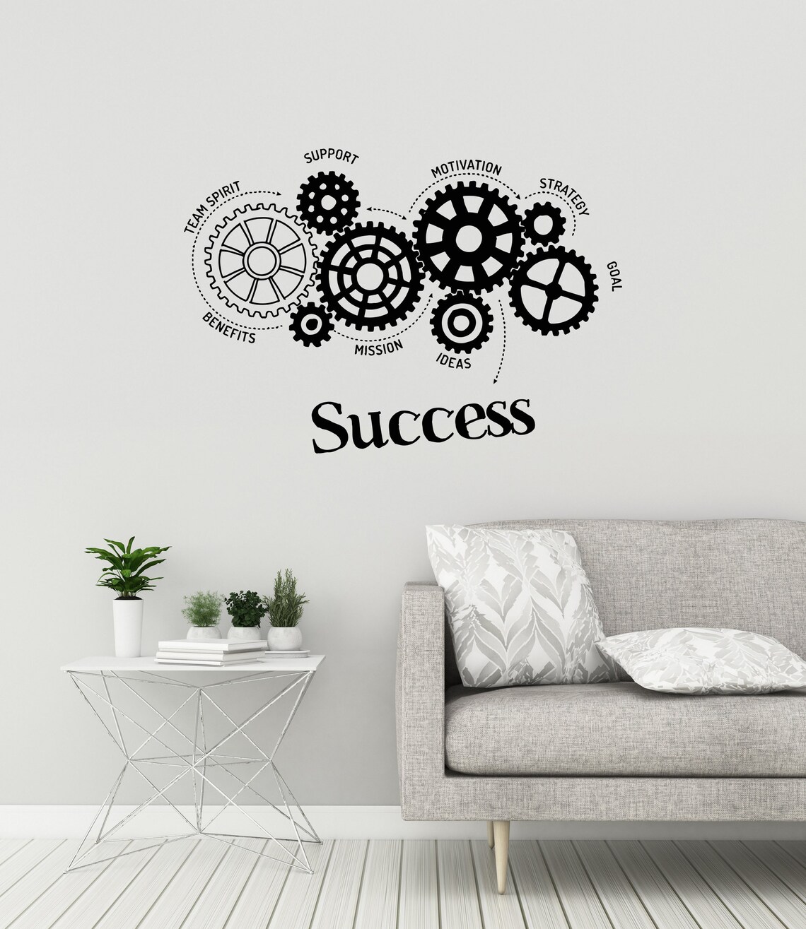 Success Gears Vinyl Wall Decal Office Space Decor Idea Stickers Mural ...