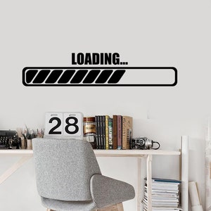 Wall Art Mural Gamer Loading Computer Notebook Laptop Gaming Decal 1011d