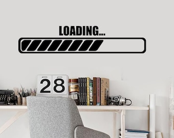 Wall Art Mural Gamer Loading Computer Notebook Laptop Gaming Decal 1011d