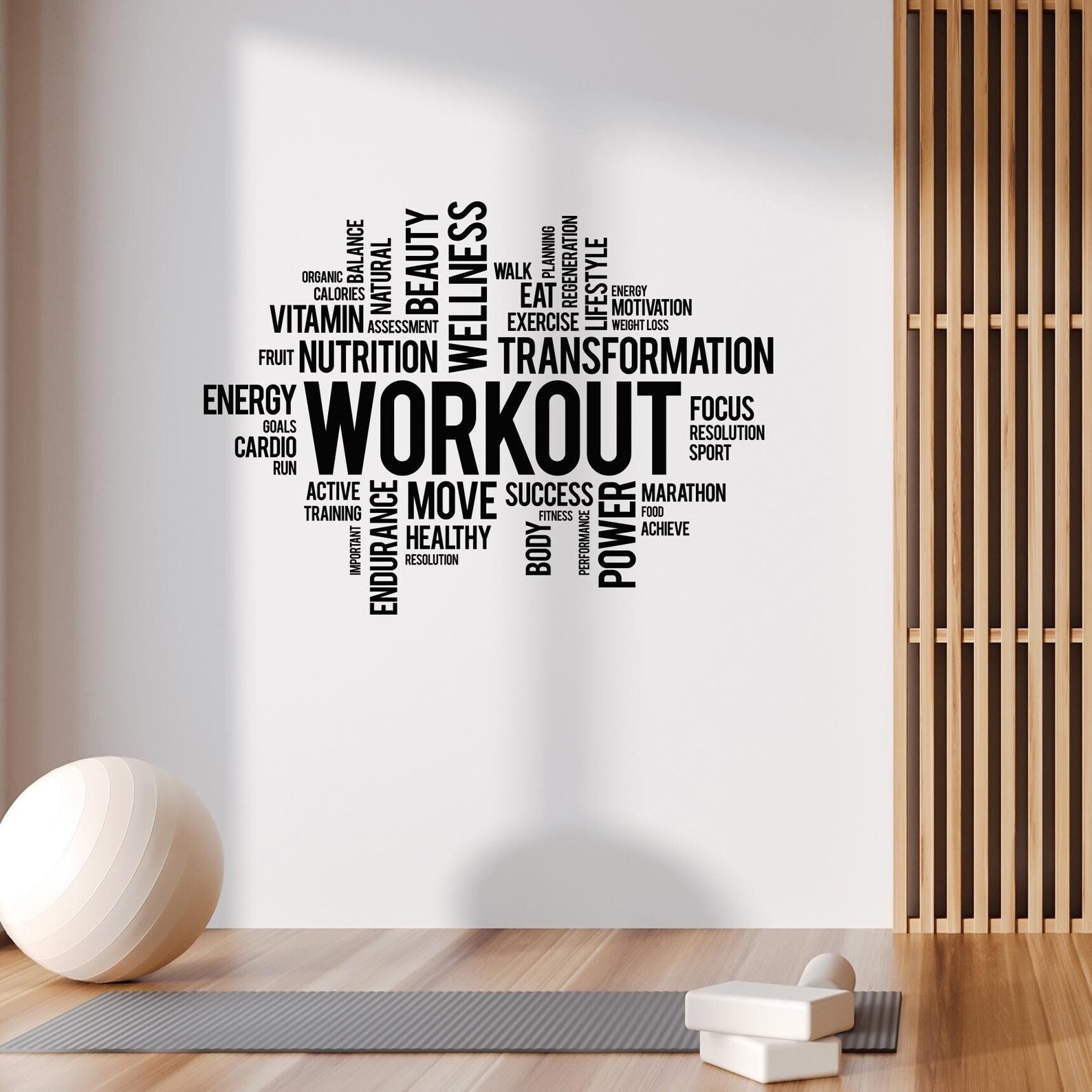 Postural Gym Lettering Home Gym Motivational Wall Decal – Workout Vinyl Sticker for Fitness ...