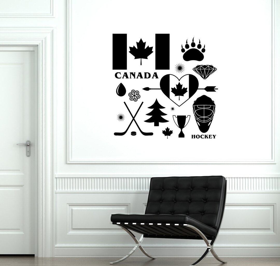 Wall Art Mural Country Canada Hockey Symbol Cool Decor 1920di - Etsy, image size:1080x1027