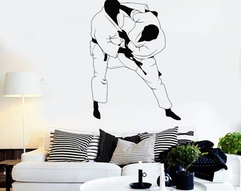ig463 Wall Stickers Vinyl Decal Martial Arts Karate Jiu-J Fighter Fight Sports ig463 Wall Stickers Vinyl Decal Martial Arts Karate Jiu-J Fighter Fight Sports