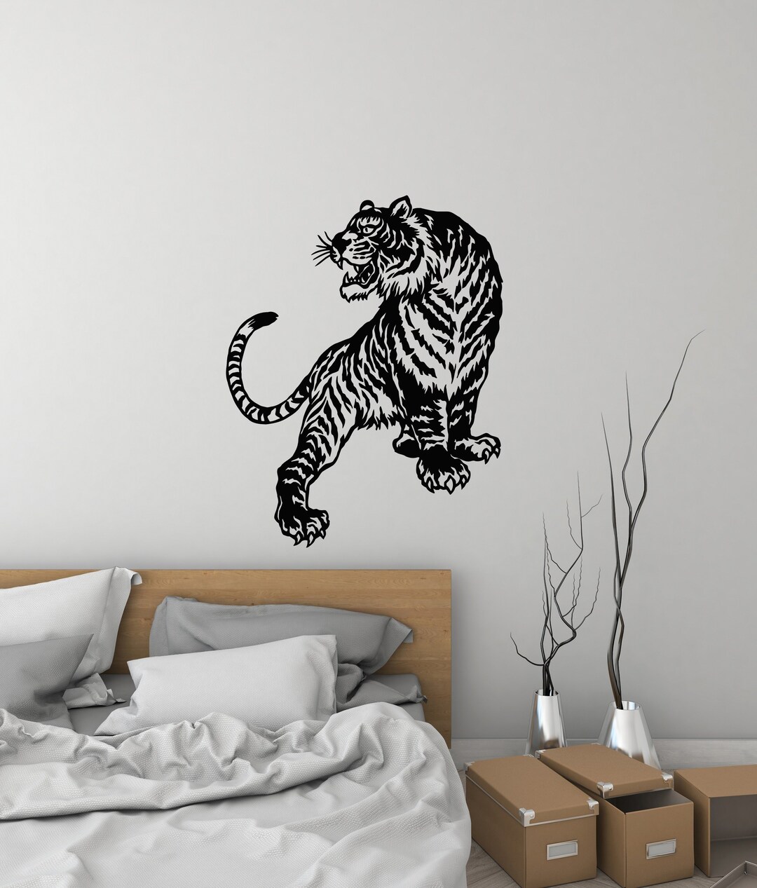 Tiger Vinyl Wall Decal Predator Animal Home Living Room Stickers Mural ...