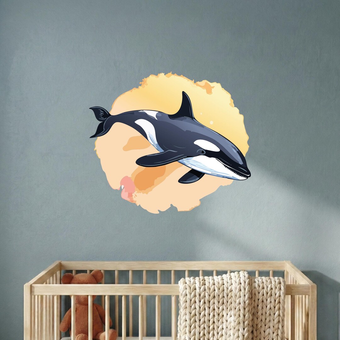 Orca Vinyl Wall Decal, Killer Whale Wall Art for Nursery, Kids Room or ...
