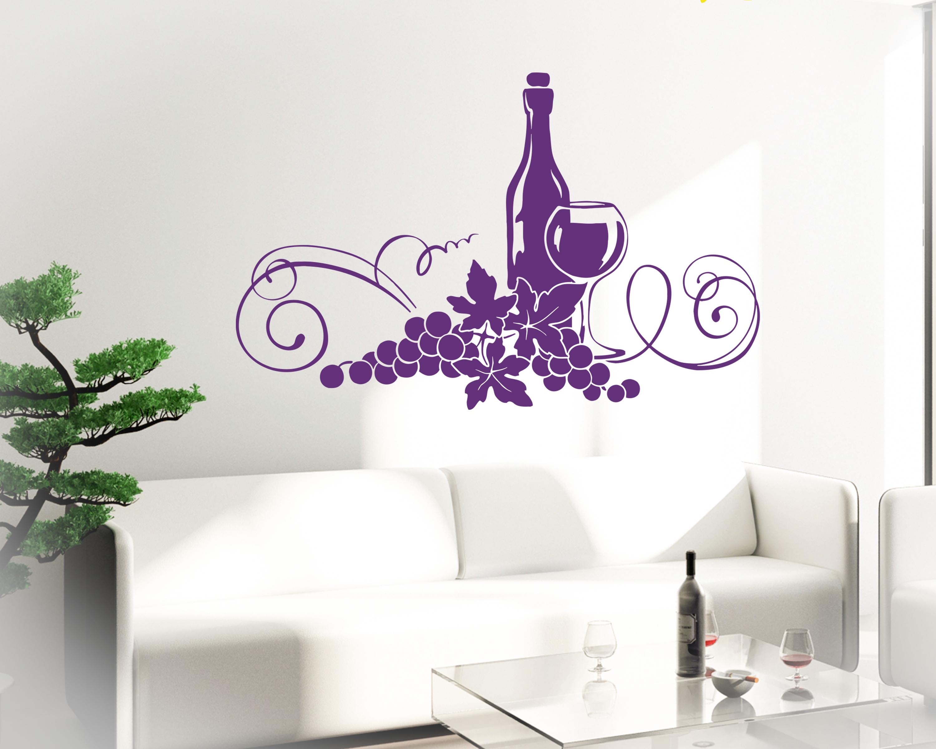 Wall Vinyl Decal Wine Vine Restaurant Kitchen Bar Cool Decor 1916di - Etsy