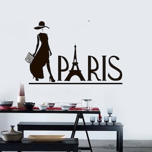 Vinilo decorativo para pared con la Torre Eiffel de París, Francia, decoración romántica para chicas 2533dz