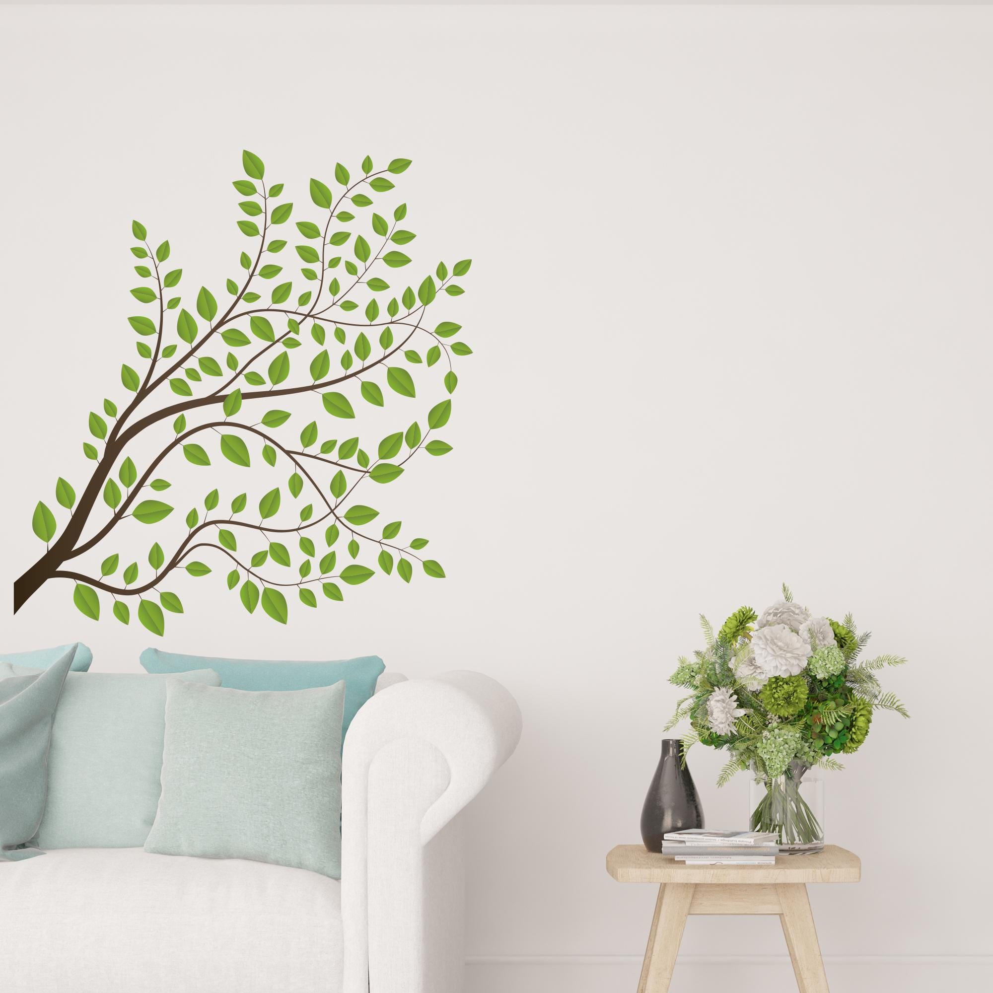 Green Tree Branches Vinyl Wall Decal: Botanical DIY Decor Dci35 - Etsy