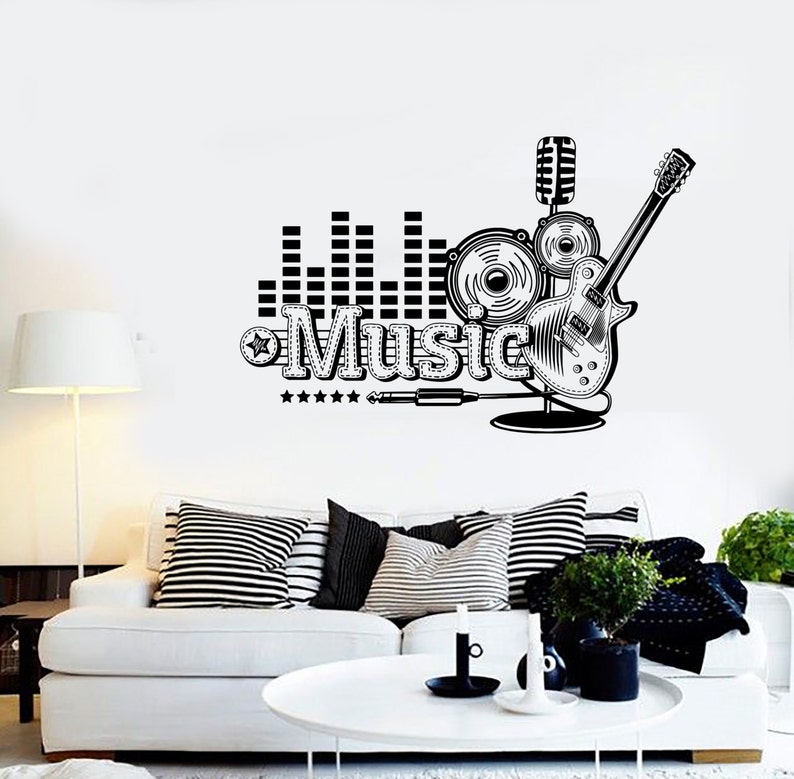 Wall Vinyl Music Rock Guitar Guaranteed Quality Decal Mural Art 1512dz image 1