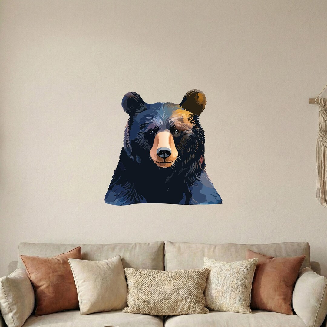 American Black Bear Wall Decal, Woodland Animal Vinyl Wall Sticker ...