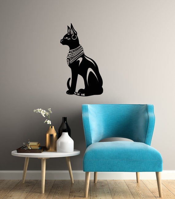 エジプト猫ビニール壁デカール古代エジプト神ホームインテリア